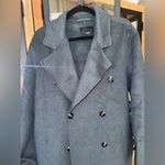 Mango wool coat oversized charcoal long handmade lapel vneck collar pockets Photo 6