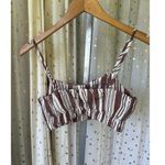 Lemlem  + H&M Women's Linen Blend Stripe Elastic Hem Adjustable Strap Crop Top XS Photo 4