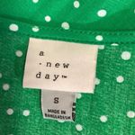 A New Day Green White Polka Dot Half Sleeve V Neck A Line Mini Wrap Dress Size S Photo 3