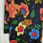 Joseph  A Silk Rayon Black Floral Sweater Medium Photo 5
