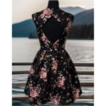 Forever 21 Pink Floral Roses Skater Romantic Sexy Hawaiian CutOut Dress S OLDSTO Photo 1