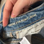 American Eagle  Outfitters Mom Straight Distressed Blue Jeans plaid detail size 2 Photo 13