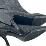 Hollywould Black Lace Overlay Ankle Boots 6.5 – Pointed Toe Bow Tie Photo 8