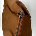 Sundance Leather Shoulder Bag Purse Zip Closure Lined Solid Casual Tan One Size Brown Photo 1