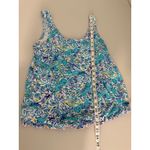 Lilly Pulitzer Blue Melon Fig Monkey Sea Print Ruffle PJs Tank Top Shirt Small Photo 4