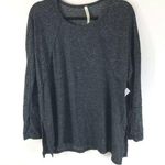 Forgotten Grace  Womens Top Knit Stretch Side Slit Scoop Neck Soft Gray Size S Photo 0