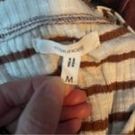 Maurice's  Button Down Striped Top - Cream and Brown Photo 3