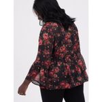 Torrid  Chiffon Lace Floral Bell Sleeve Babydoll Top 2X Sheer Whimsigoth Romanic Photo 13
