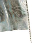 BCBGMAXAZRIA Strapless Dress S Silver Metallic Holograph Faux Croc Bodycon Glam Photo 8