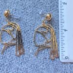 Retro Hollowed Out Girl with a Pearl Earrings Alloy Drop golden‎ Earrings New Gold Photo 3