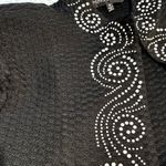 Ming Wang Textured Beaded One Hook Knit Cardigan Jacket in Black Womens S💚 Photo 6