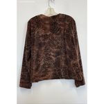 Jones New York  Jacket Women Brown Animal Print Full Zip Long Sleeve - Size L Photo 4