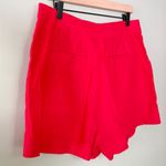 Madewell Linen Clean Button Tab Shorts in Rouge Red Women’s Size 10 Photo 8