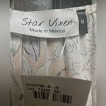 Star Vixen floral peach/white short tie sleeves elastic neck blouse Size M Photo 2