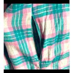 Lauren James  Pink Green Plaid Boyfriend Flannel Shirt Medium EUC Photo 8