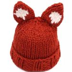 Orange Knit Fox Ears Animal Beanie Hat Cap New Photo 0