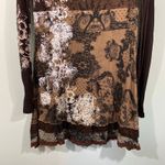 Desigual  Women Brown Mixed Prints Long Sleeve T-shirt Dress Photo 2