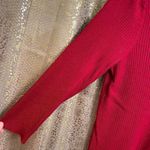 EXPRESS Red Ribbed Half Zip Stretchy Casual Sweater, XL Photo 4