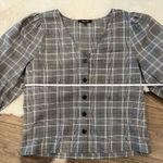  Madewell Plaid Smocked
Cuff Button Front Size 4 Photo 1