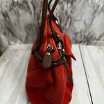 Relic  Rust Corduroy Double Handled Barrel Bag Brown Leather Straps Accents Y2K Photo 14