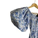 Caroline Constas Yara Blue Toile Floral Off Shoulder Puff Sleeve Maxi Dress S Photo 6