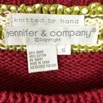 Vintage 90s Hand Knit Victorian Cottage Sweater Small Oversized Chunky Fall Red Photo 9