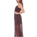 Volcom black red sheer floral rose cape top party dress vacation pool cover up Photo 3