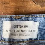 Cotton On  134510077 High Rise Classic Turn Up Mom Shorts Blue Wash Jean Sz 6 Photo 9