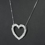 Ross Simons 3.00 ct. Round and Baguette Diamond Open Heart Necklace Photo 1