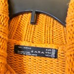 ZARA Chunky Button Neck Sweater Orange Size Medium Photo 2
