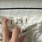 We The Free  People White Button Fly Cut Off Distressed Denim Shorts Size 25 Photo 1