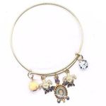 Boutique Beaded Sea Turtle Charm Colorful Bangle Bracelet Photo 0