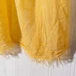 Yellow Scarf Lightweight Gauze Crinkle Texture Fringe Women's Accessory Photo 3