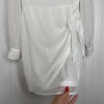 Lulus NWT Lulu’s Much Love White Swiss Dot Long Sleeve Tie-Front Mini Dress Size S Photo 6