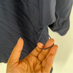 Free People Navy Blue Floral Beaded Embroidered Chiffon Dolman Sleeve Dress M Photo 13