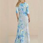Soft Surroundings  Dress Stella Painterly Blue Floral Watercolor Artsy Ma… Photo 2