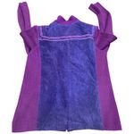 Bob Mackie Wearable Art Jacket, Small, Leather Suede Knit Embroidered Purple Photo 7