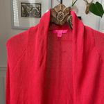 Lilly Pulitzer Tatum Open Cardigan Sweater Spicy Coral Tassel Fringe $128 S Photo 2