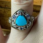 Genuine Sleeping Beauty Turquoise Tanzanite Sterling Silver Ring Size 6 Blue Photo 0