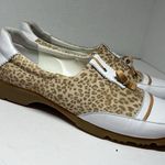 Walter Genuin Linea Stretch Ladies Golf Shoes 8/38.5 Leopard Print Italy Tan Photo 2