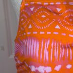 Susan Graver Swim Dress 16 Orange Pink Batik Chain Strap Skirted One Piece Beach Photo 2