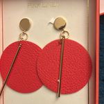 Pink Lily Vibrant Red and Gold Statement Earrings NWT π 3x15$ Photo 2