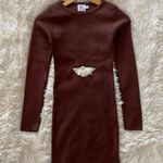 Princess Polly knit cut out Serenity mini dress in brown Photo 1