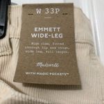 Madewell  Women's‎ Cropped Pants Size 33 Petite Cream Ribbed Emmett Wide Leg NWT Photo 10