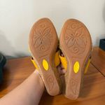 Born Zefira Wedge Sandal Heel Slip On Cork‎ Patent Leather Yellow Open Toe 8 Photo 3