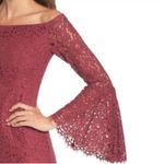 Bardot Solange Corded Lace Sheath Dress Long Sleeve in Burgundy 4 Photo 1