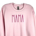 Gildan Mama Sweatshirt Medium Pink Embroidered Crewneck Pullover Mom Gift Mother's Day Photo 1