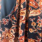 Womens Dress Size Small Navy Orange Long Neck Tie Sheer Bottom Upper Lining Work Blue Photo 3