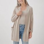 Pact  Airplane Wrap Open Front Cardigan M/L Organic Cotton Relaxed Lounge Travel Photo 1