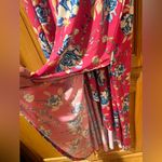 Gilli Maternity Bright Pink Floral Faux Wrap w/Tie Stretchy Maxi Dress‎ Sz Small Photo 5